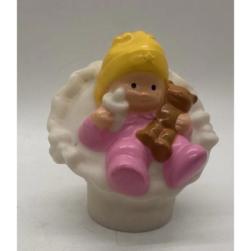 Fisher Price Little People Baby Ashley White Bassinet Teddy Replacement 2009